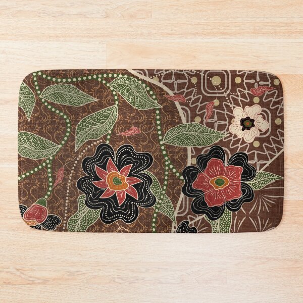 Item preview, Groovy Batik Abstract Pattern with Flowers designed and sold by nouveaudecor.
