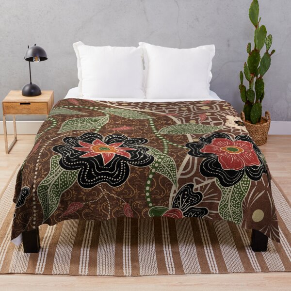 Item preview, Groovy Batik Abstract Pattern with Flowers designed and sold by nouveaudecor.