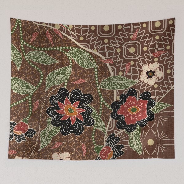 Item preview, Groovy Batik Abstract Pattern with Flowers designed and sold by nouveaudecor.