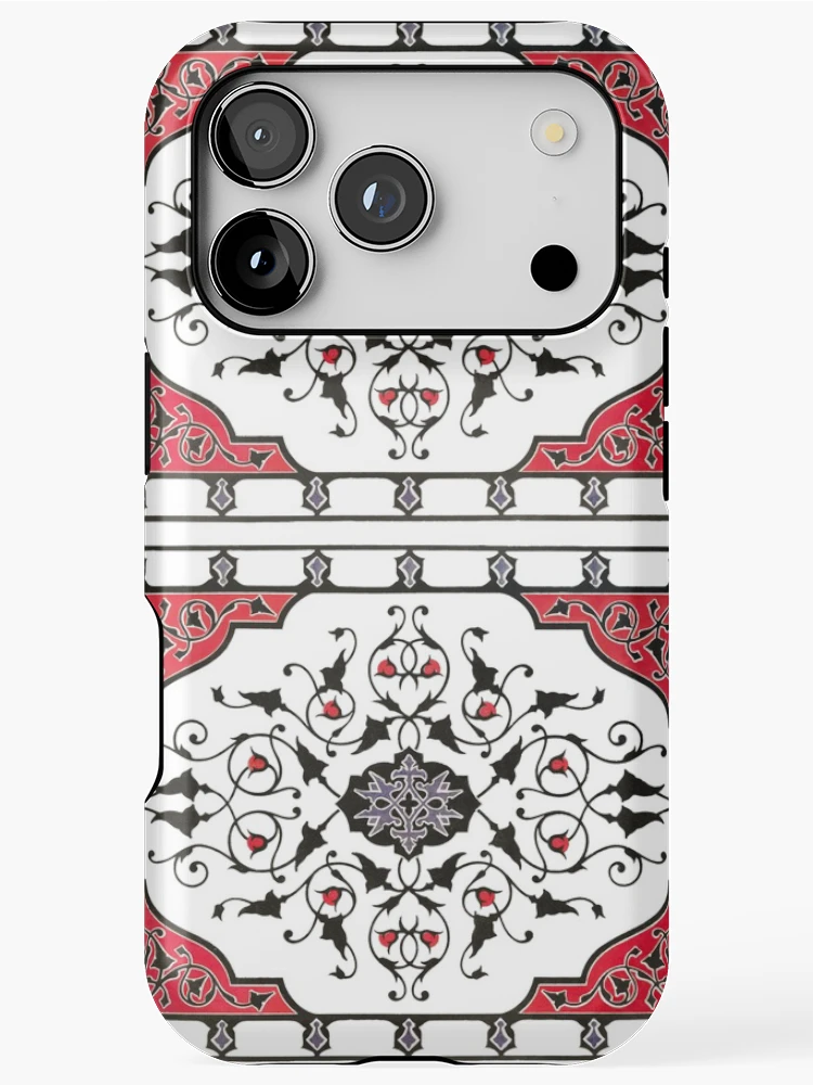 Thumbnail 1 of 4, iPhone Case, Gothic Red Pattern designed and sold by DiviaDesigns.