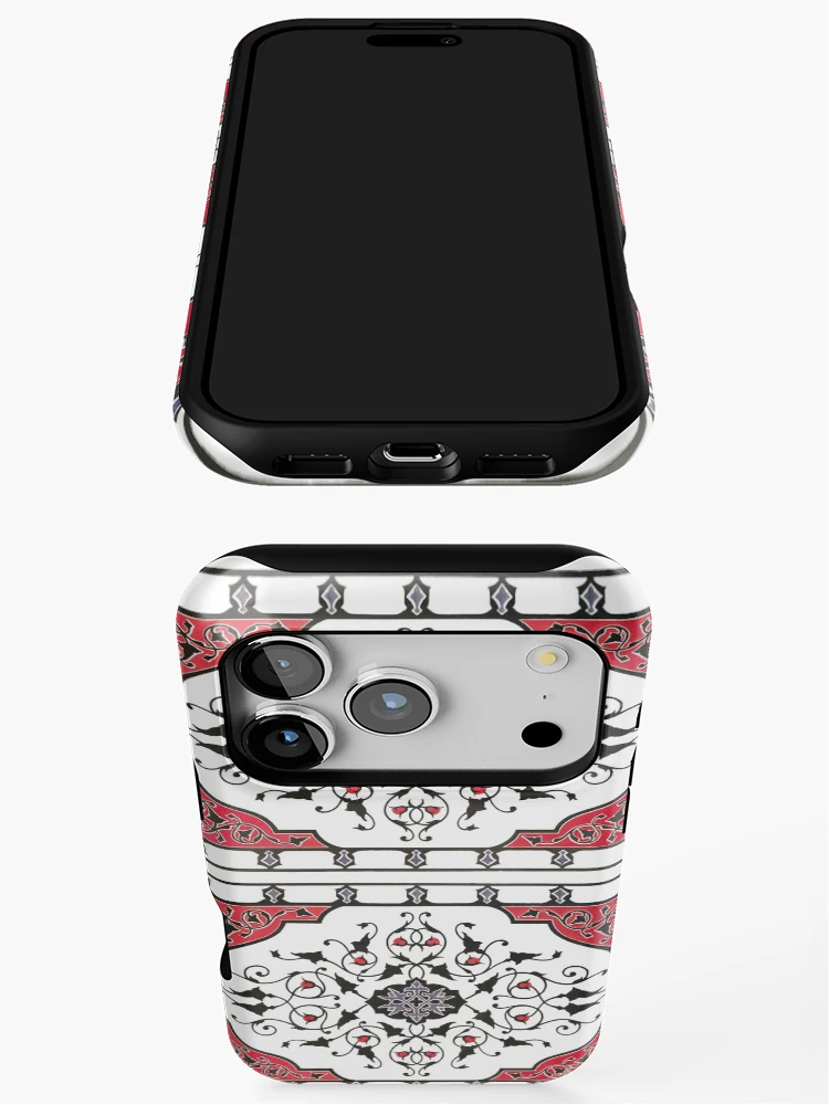 Thumbnail 3 of 4, iPhone Case, Gothic Red Pattern designed and sold by DiviaDesigns.