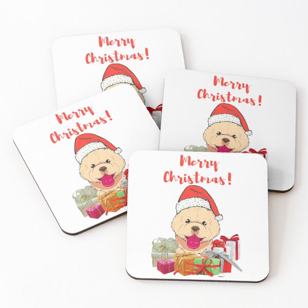 Item preview, Merry chrismas with the pretty little cute dog and his presents designed and sold by Trianglegreen.