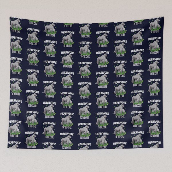 Item preview, Herbivore To The Core - Gorilla - Go Vegan designed and sold by GreenSlate.