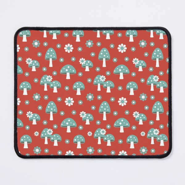 Item preview, Flowers and Blue And White Mushroom pattern red background designed and sold by urban-color.