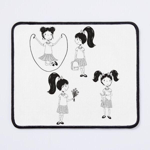 Item preview, Lovely schoolgirls cartoonstyle in black & white designed and sold by Kreajuut.