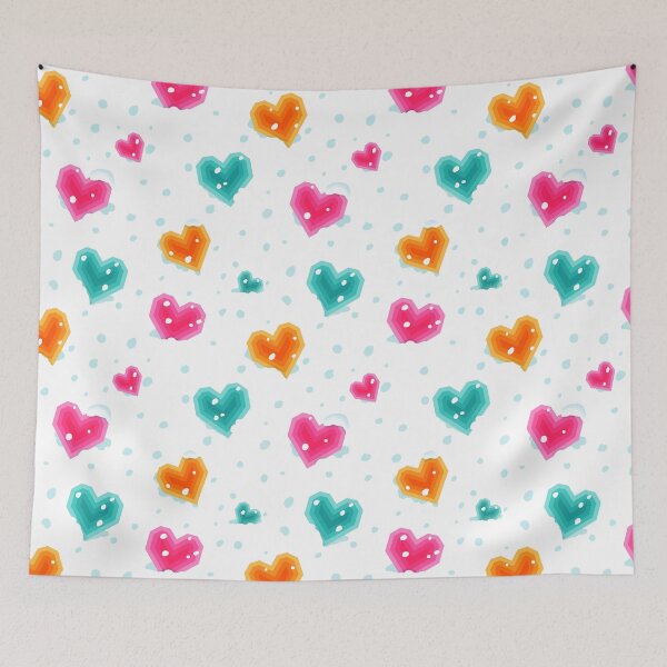 Item preview, I love white Christmas (pattern with geometric hearts in snow) designed and sold by Irina Ivanova.