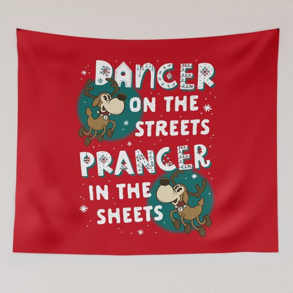 Artikelvorschau, Tänzerin auf der Straße Prancer in the Sheets - Santas Rentier entworfen und verkauft von Nemons.