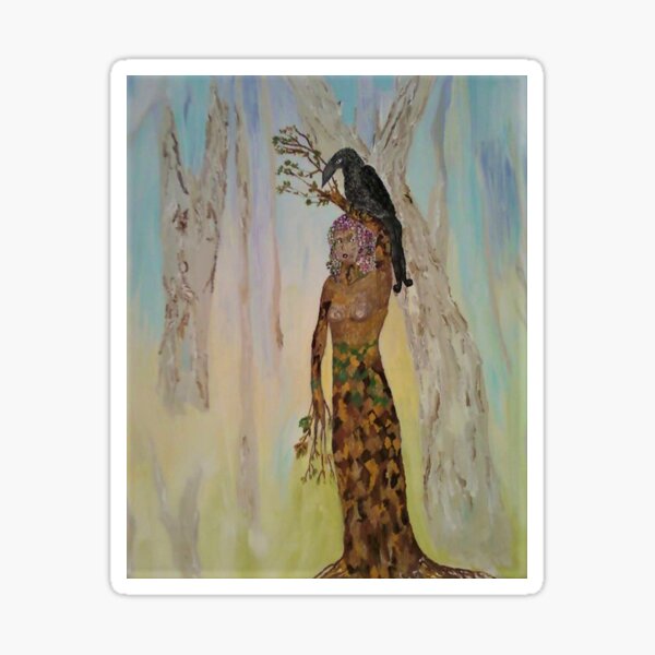 Vista previa del artículo con la obra «Dryad y su cuervo», diseñado y vendido por Ina Schneider.