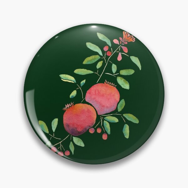 Item preview, Pomegranates on Forest Green Background by MarcyBrennanArt designed and sold by MarcyBrennanArt.