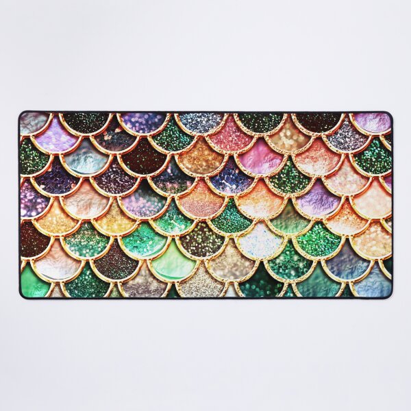 Item preview, Copper Green Gold and Pink Sparkle Faux Glitter Mermaid Scales designed and sold by UtArt.