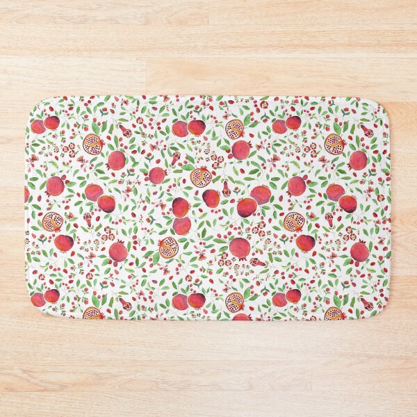 Item preview, Pomegranates on White Background by MarcyBrennanArt designed and sold by MarcyBrennanArt.