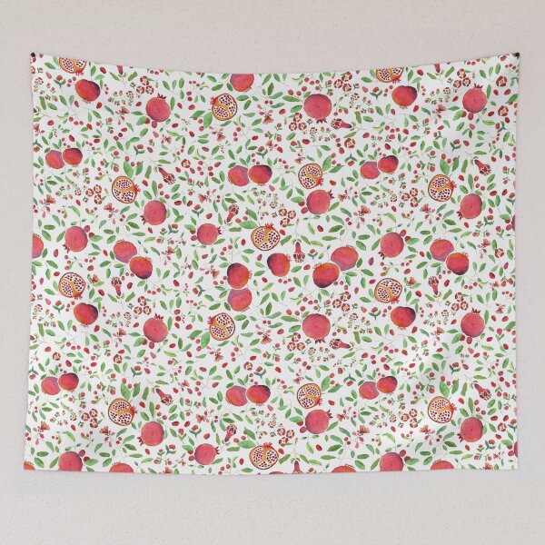 Item preview, Pomegranates on White Background by MarcyBrennanArt designed and sold by MarcyBrennanArt.