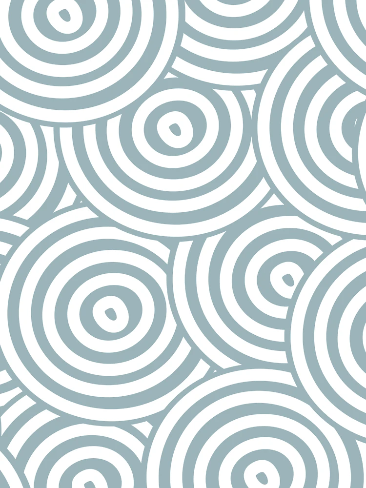 Thumbnail 6 von 6, Premium Oversized Pullover, Pale Blue and White Hypnotic Circle Pattern Pairs Dulux 2022 Popular Colour River Valley - Color Trends designt und verkauft von ColorOfTheYears.