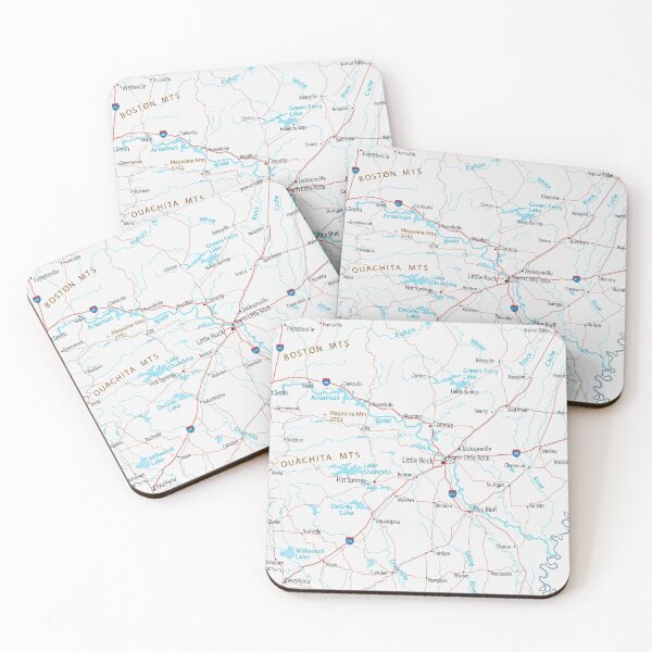 Item preview, Lakes of Arkansas Map Art with Rivers Stream designed and sold by Midwest-Goods.