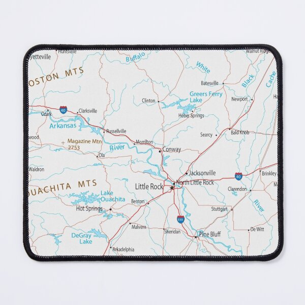 Item preview, Lakes of Arkansas Map Art with Rivers Stream designed and sold by Midwest-Goods.