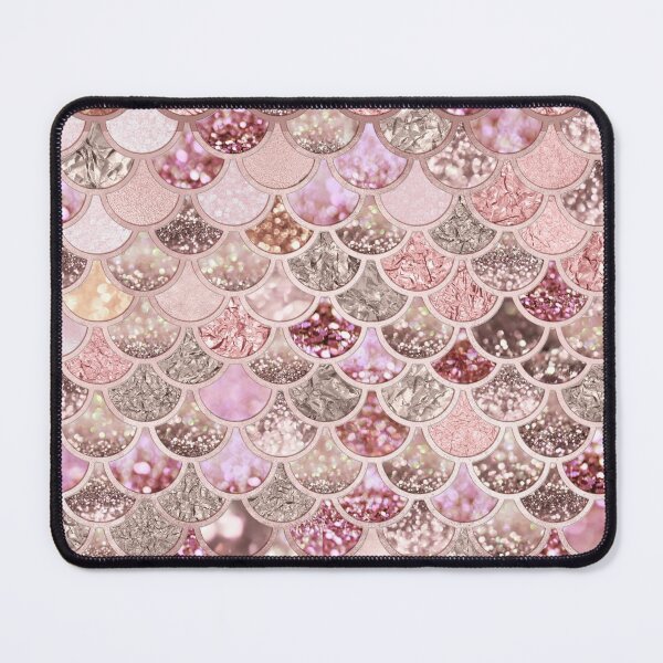 Item preview, Rosegold Pink Sparkle Faux Glitter Mermaid Scales designed and sold by UtArt.