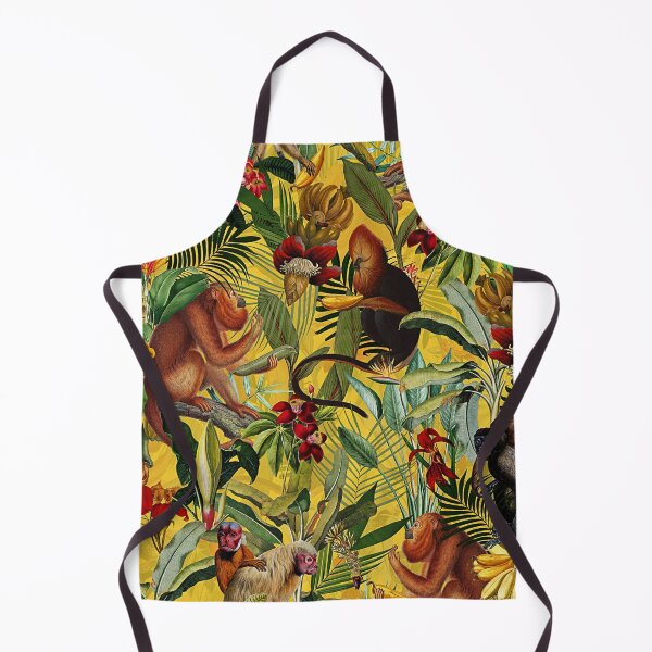 Item preview, Tropical monkey jungle Botanical Garden pattern - yellow Nightgarden designed and sold by UtArt.