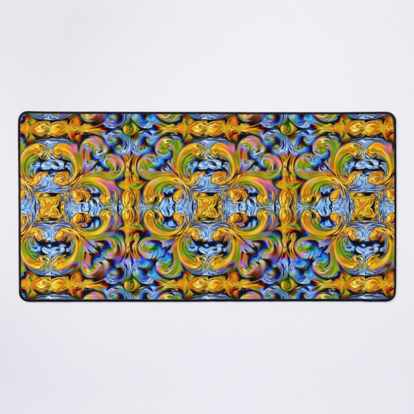 Item preview, Psychedelic Inspired Tile Design in Yellow and Blue designed and sold by MyQueendom.