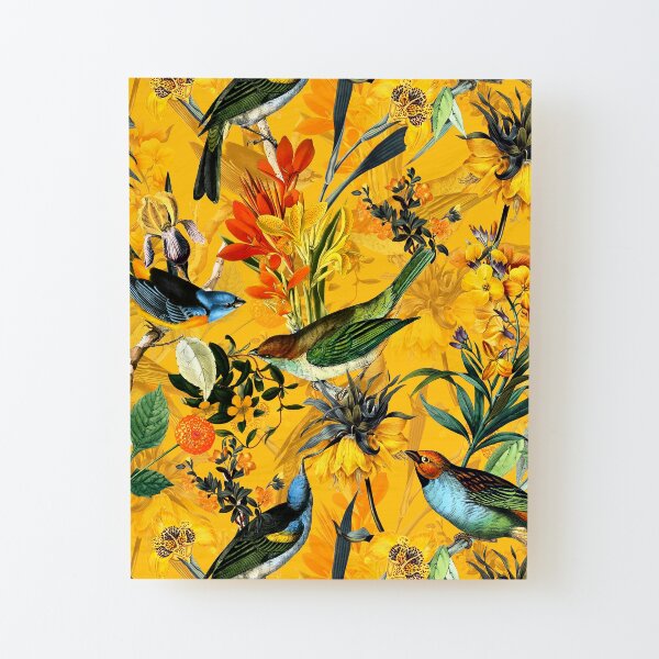 Pierre Joseph Redoute vintage flowers and hummingbirds nostalgic pattern Wood Mounted Print