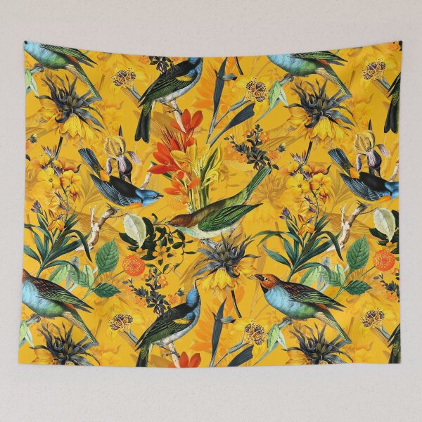 Item preview, Pierre Joseph Redoute vintage flowers and hummingbirds nostalgic Botanical Garden pattern Nightgarden designed and sold by UtArt.