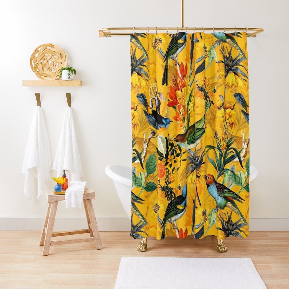 Pierre Joseph Redoute vintage flowers and hummingbirds nostalgic pattern Shower Curtain
