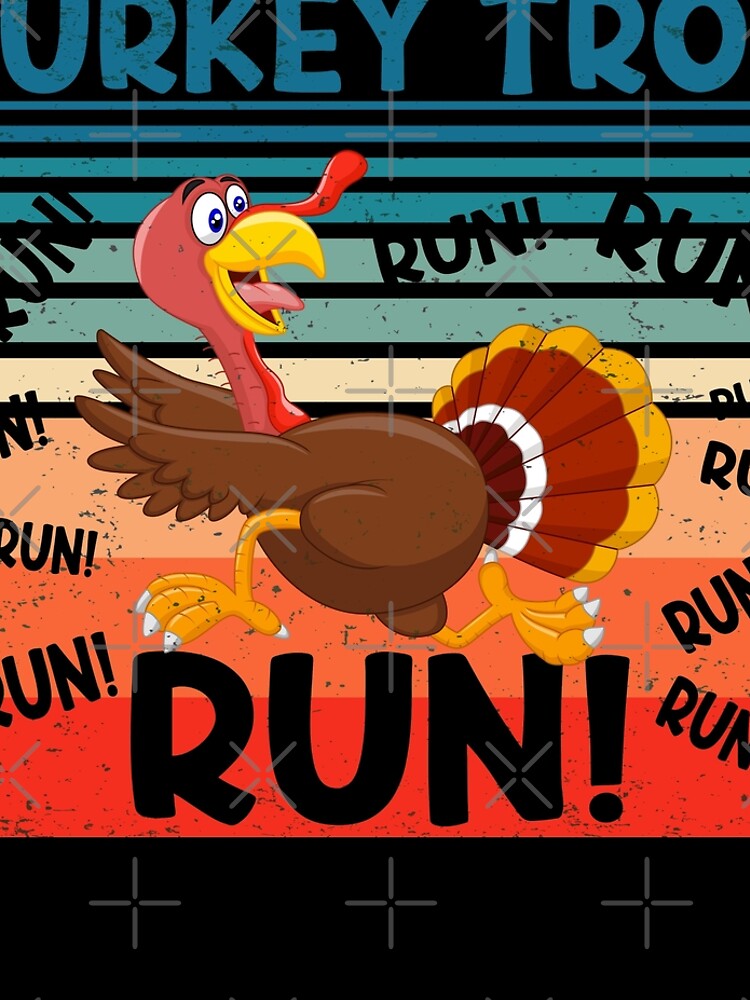 Retro Vintage TURKEY TROT RUN! Funny Thanksgiving Turkey Trot Running |  Leggings