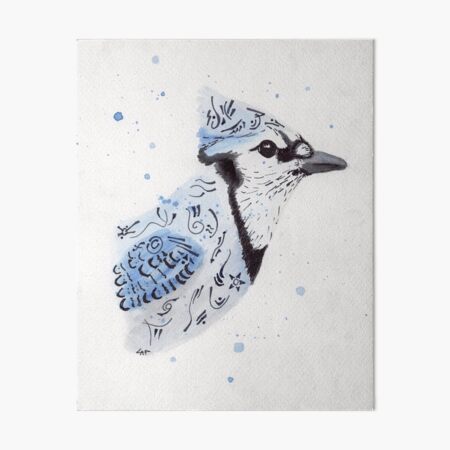 Black and White Blue Jay Art Board Print for Sale by Pencil-Art