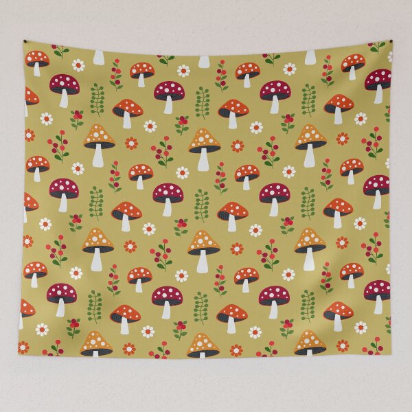 Item preview, Berries & Red and White Mushroom pattern designed and sold by urban-color.