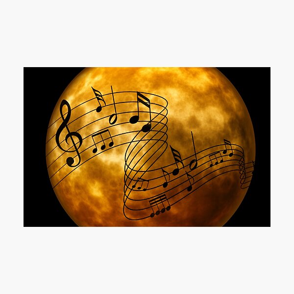 music notes moon Photographic Print