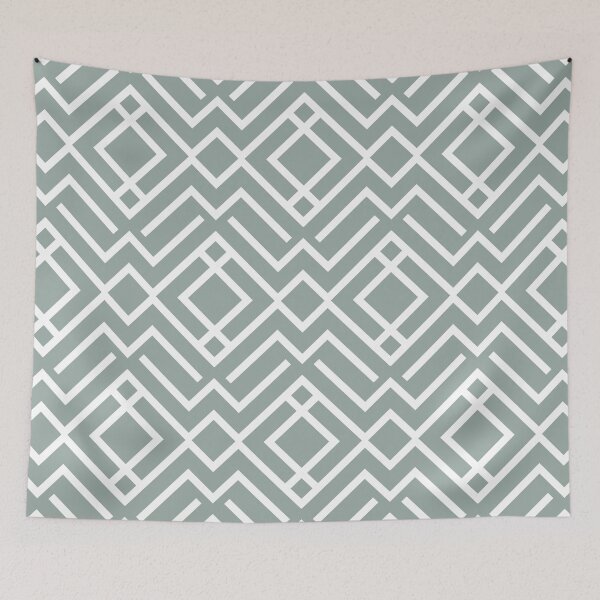 Item preview, Green and White Chevron Diamond Shape Pattern Pairs Dulux 2022 Popular Colour Fresh Foliage - Color Trends designed and sold by ColorOfTheYears.