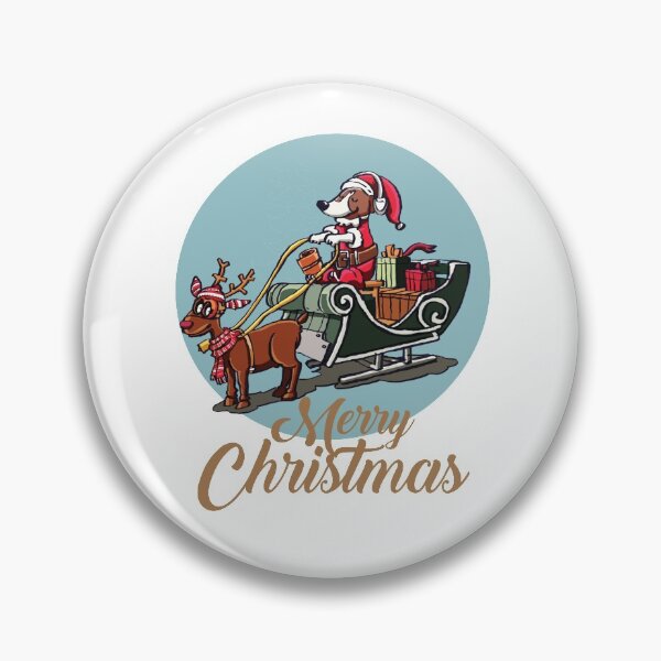 Item preview, Santa dog and Rudolph reindeer Christmas Santa's Sleigh designed and sold by StairheadStore.