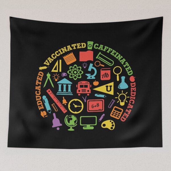 Item preview, Educated Vaccinated Caffeinated Dedicated - Trendy Back To School Design For Students and Teachers designed and sold by Prince - Bestseller ★★★★★.