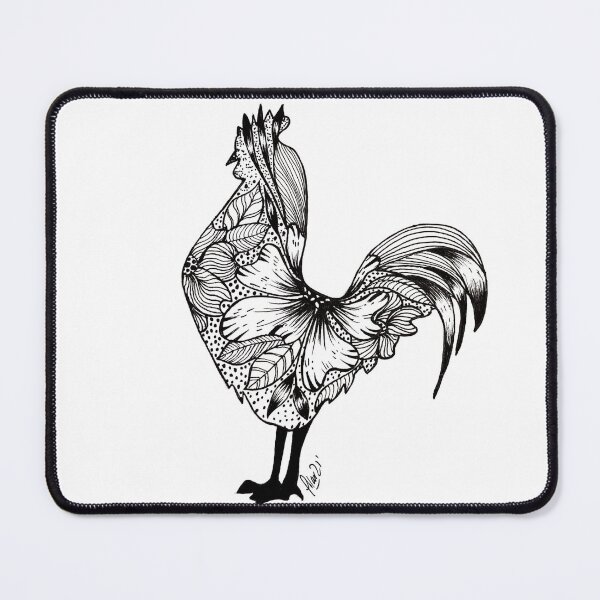 Item preview, chicken- floral designed and sold by pilarsart.