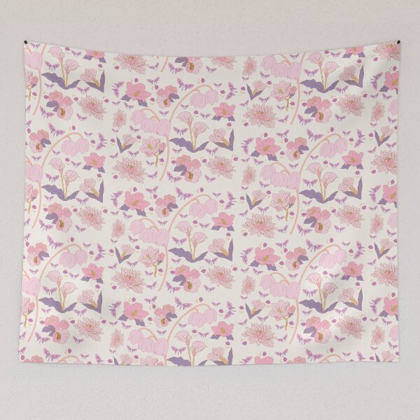 Item preview, Pink Flower and Butterfly Obsessed Pattern (floral)  designed and sold by By Roqia.