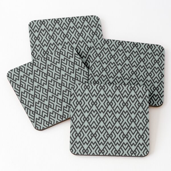 Item preview, Green and Black Diamond Shape Tile Pattern Pairs Dulux 2022 Popular Colour Fresh Foliage - Color Trends designed and sold by ColorOfTheYears.