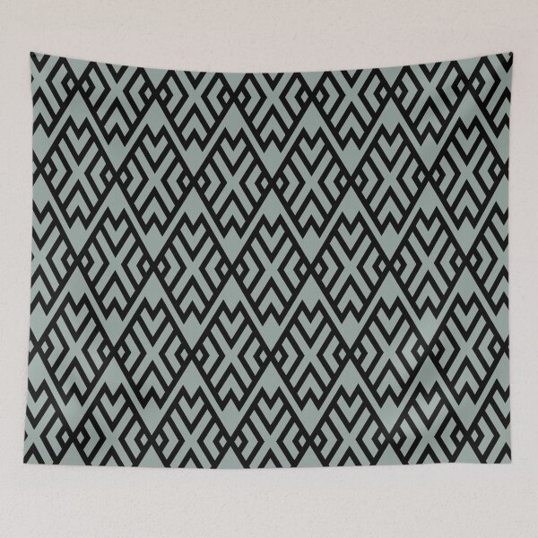 Item preview, Green and Black Diamond Shape Tile Pattern Pairs Dulux 2022 Popular Colour Fresh Foliage - Color Trends designed and sold by ColorOfTheYears.
