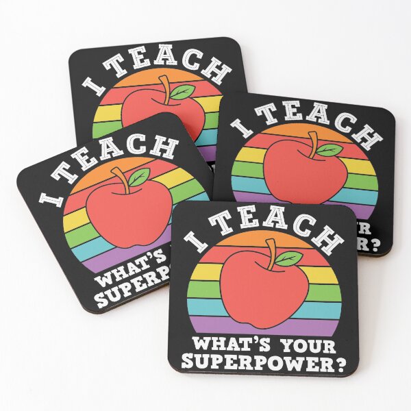 Item preview, I Teach, What's Your Superpower - Trendy Retro Vintage Sunset Back To School Rainbow Design For Students and Teachers designed and sold by Prince - Bestseller ★★★★★.