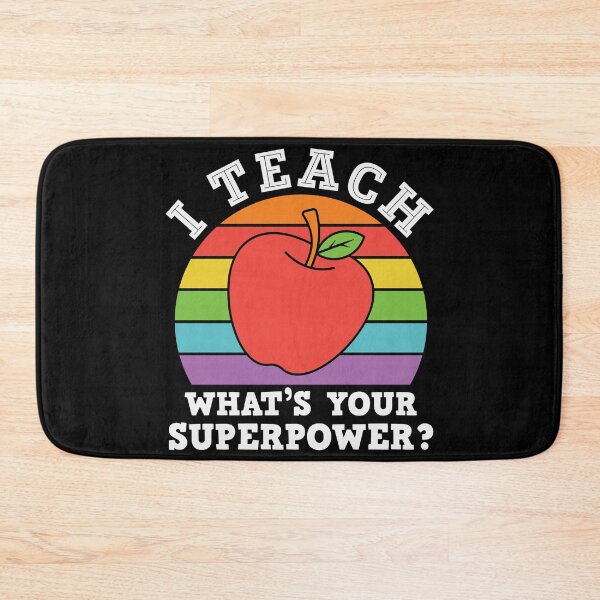 Item preview, I Teach, What's Your Superpower - Trendy Retro Vintage Sunset Back To School Rainbow Design For Students and Teachers designed and sold by Prince - Bestseller ★★★★★.