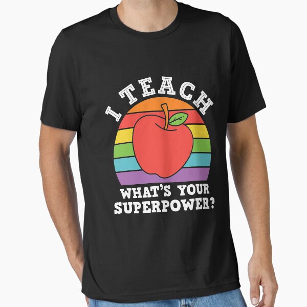 Item preview, I Teach, What's Your Superpower - Trendy Retro Vintage Sunset Back To School Rainbow Design For Students and Teachers designed and sold by Prince - Bestseller ★★★★★.
