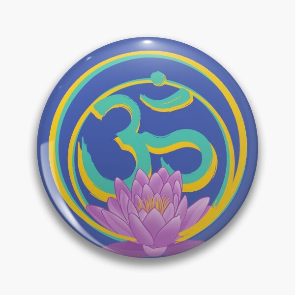 Item preview, Om & lotus sacred spiritual symbols - (blue bg) designed and sold by ha11ok.