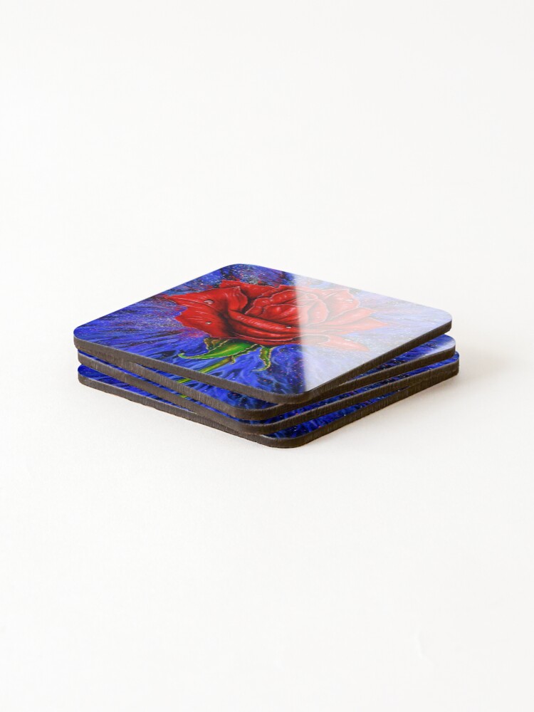 Thumbnail 4 of 5, Coasters (Set of 4), Red Riding Rose designed and sold by mikeyleeart.