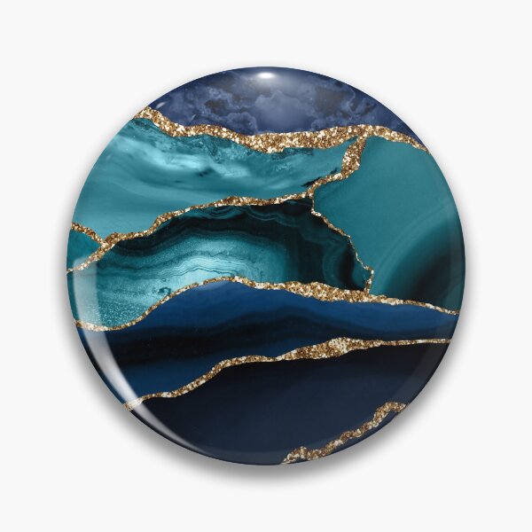 Item preview, Glamour Ocean Blue Faux Marble  designed and sold by MysticMarble.