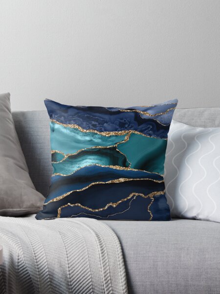 Item preview, Glamour Ocean Blue Faux Marble  designed and sold by MysticMarble.