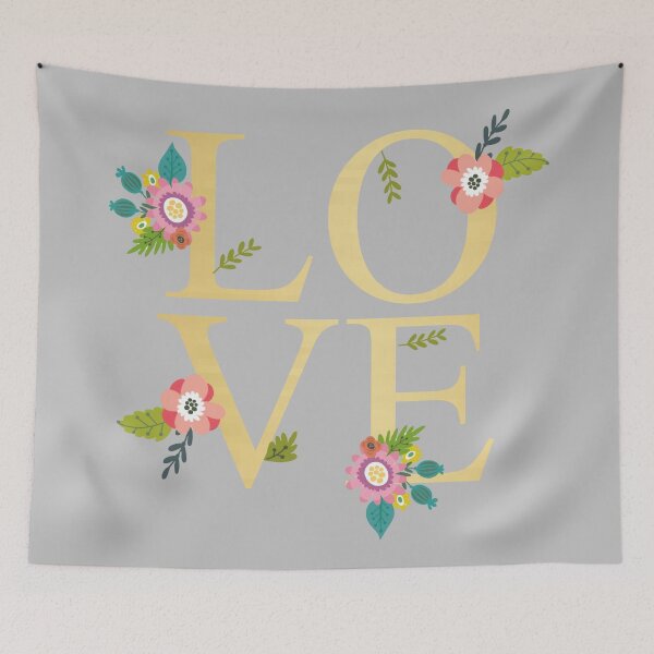 Item preview, Love Gold And Floral on Grey designed and sold by Chiccountry.
