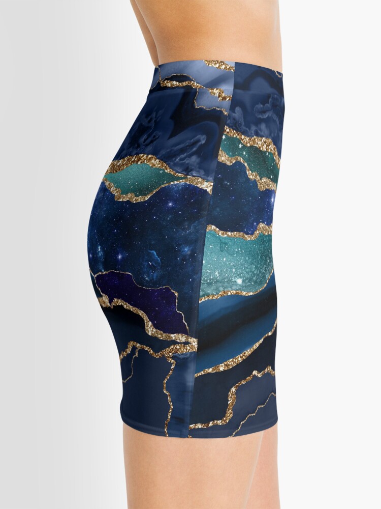 Alternate view of Glamour Milky Way Faux Marble Galaxy I Mini Skirt