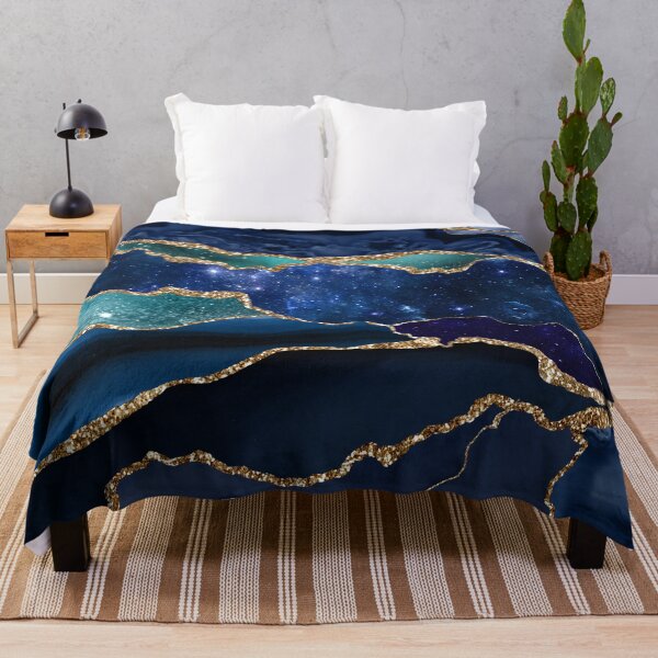 Glamour Milky Way Faux Marble Galaxy I Throw Blanket