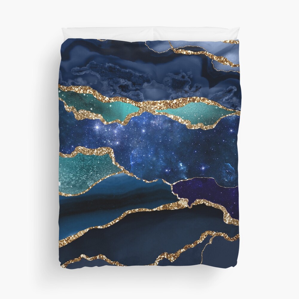 Glamour Milky Way Faux Marble Galaxy I Duvet Cover