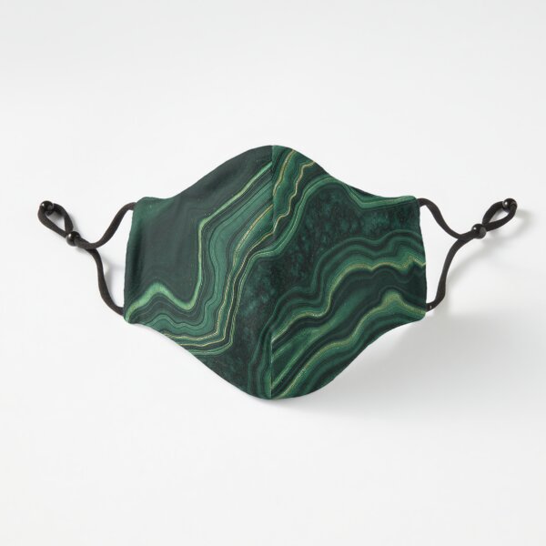 Faux Malachite Green Marble with Gold Veins Fitted 3-Layer