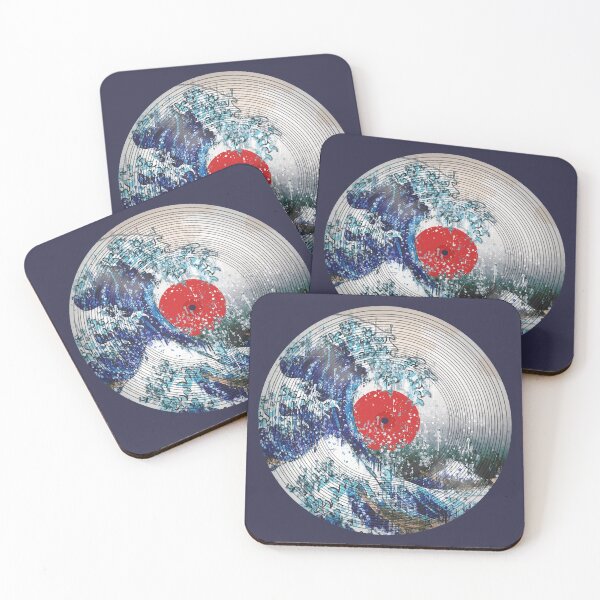 Item preview, Great Wave off Kanagawa Vintage Vinyl LP Retro Japan Hokusai designed and sold by onicon.