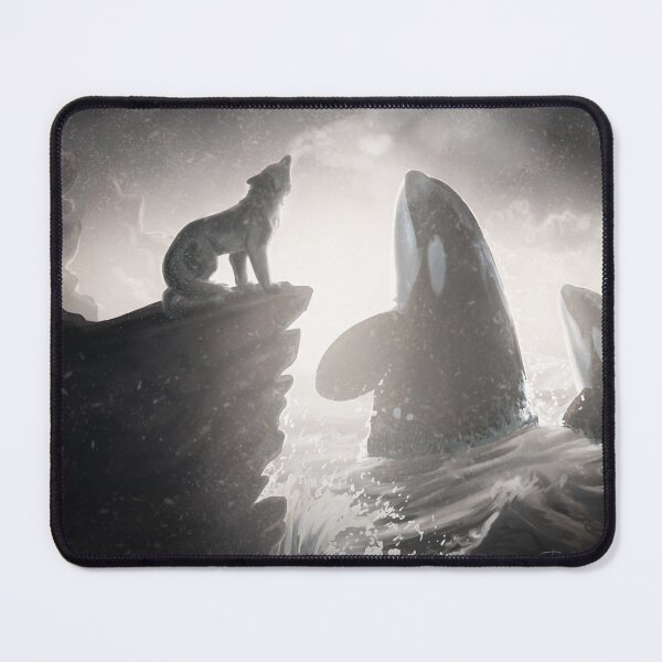 Item preview, Wolf Meets Wolves of the Sea, Killer Whale and Wolf Painting designed and sold by Jaynee Grace.